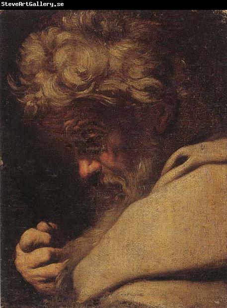 Francesco Fracanzano Study of saint bartholomew,head and shoulders